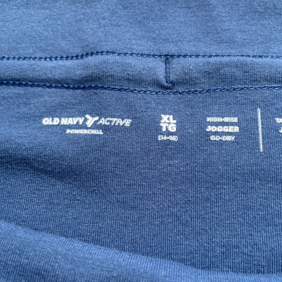 Kids Old Navy PowerChill joggers high waisted blue size XL 14-16 - Picture 10 of 12